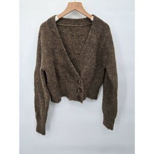 Commense Cardigan The Next Morning Size Large Brown Cropped